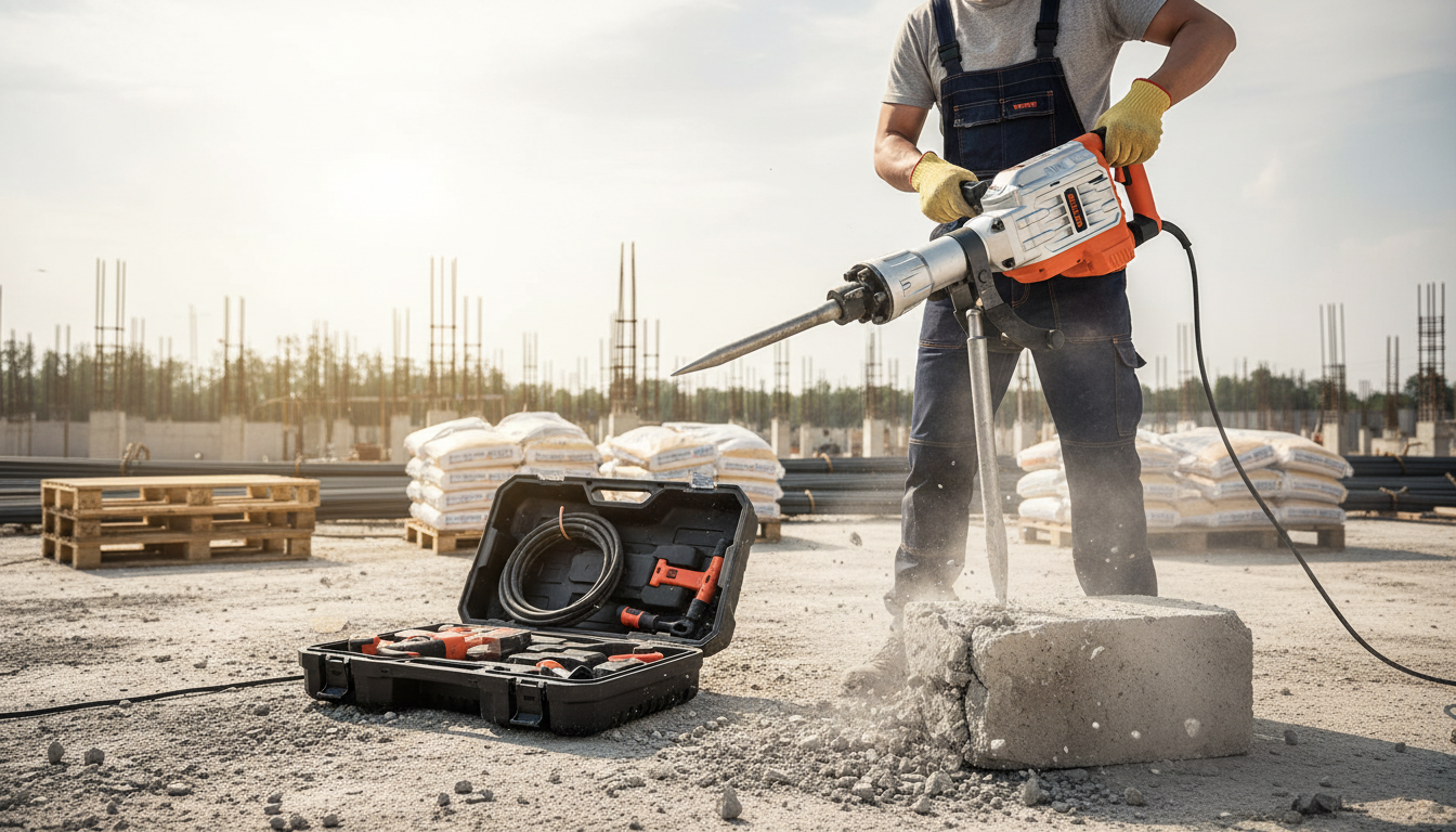 3500W Electric Demolition Hammer: 1900 BPM, 2 Chisels