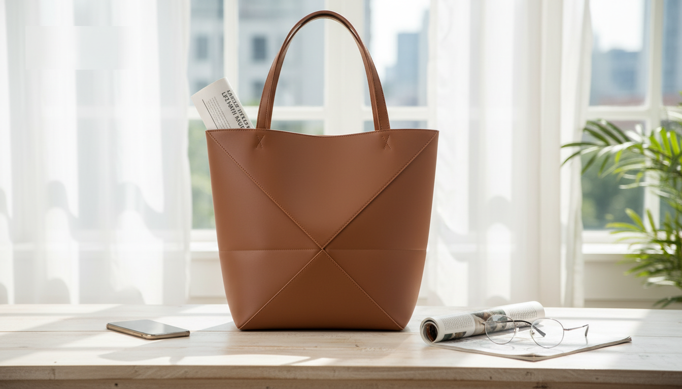 Foldable Retro Leather Bucket Tote for Daily Carry