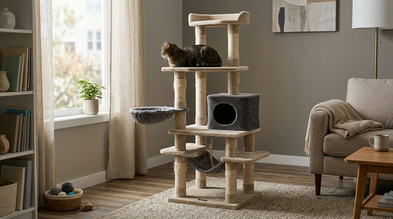 56.3-Inch Cat Tree for Climbing, Scratching and Rest