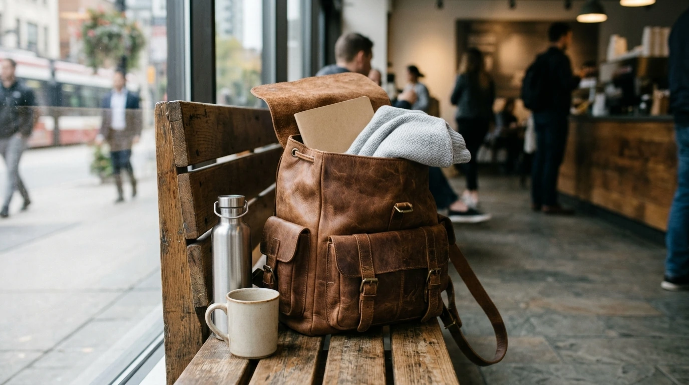 Vintage Leather Rucksack: Room for Everyday Life