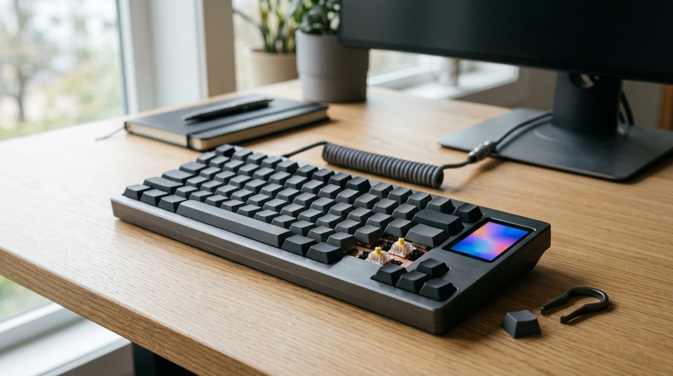 Wireless CNC Aluminum Keyboard w/ LCD & Hot-Swap
